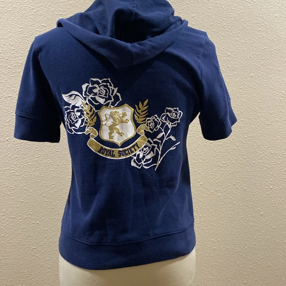 Feather Royal Society, short sleeve dark blue zip jacket - Picture 2 of 6